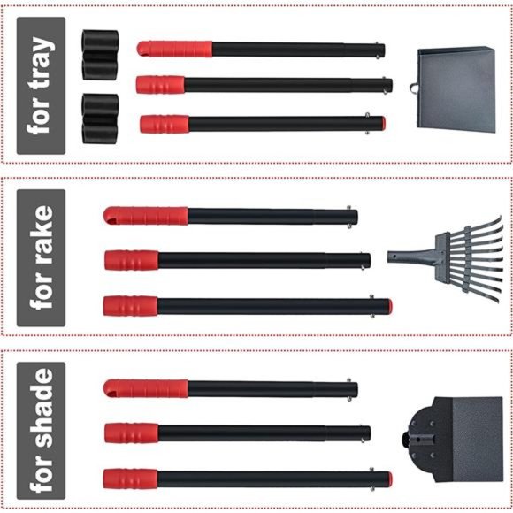 XL Poop Scooper for Large and Small Dogs with Long Handle, Metal Tray and Rake - Picture 4 of 7